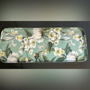 Made in India floral metal decor tray